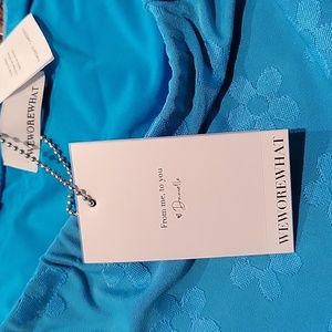 WeWoreWhat daisy print ocean blue NWT bikini bottoms New w tags Sz XL Swim Beach